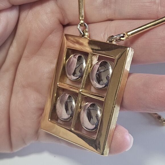 Artistry By Amway Necklace Gold And Silver Two Tone 20" With Chain Vintage - Picture 2 of 13